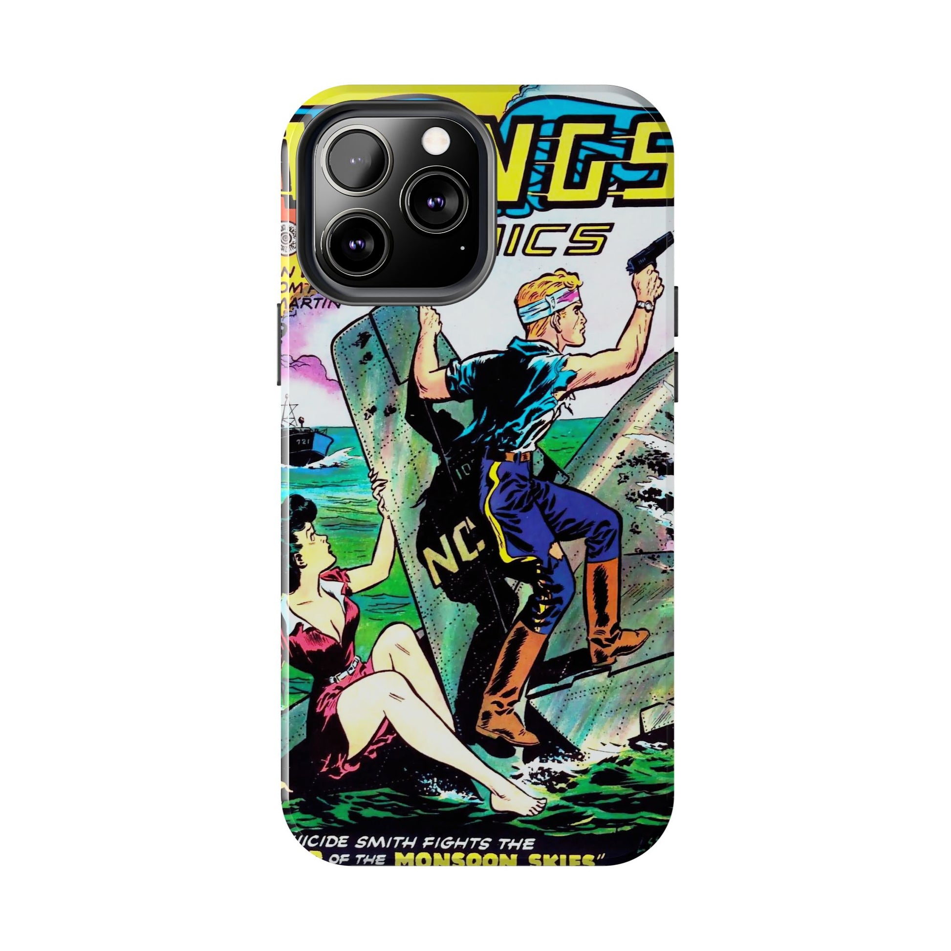 Retro Wings Comics Cover Tough Phone Cases - Old School Male 