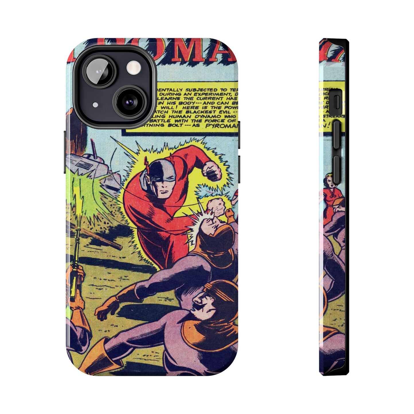 Vintage Pyroman Comic Page Durable Phone Cases - Old School Male 