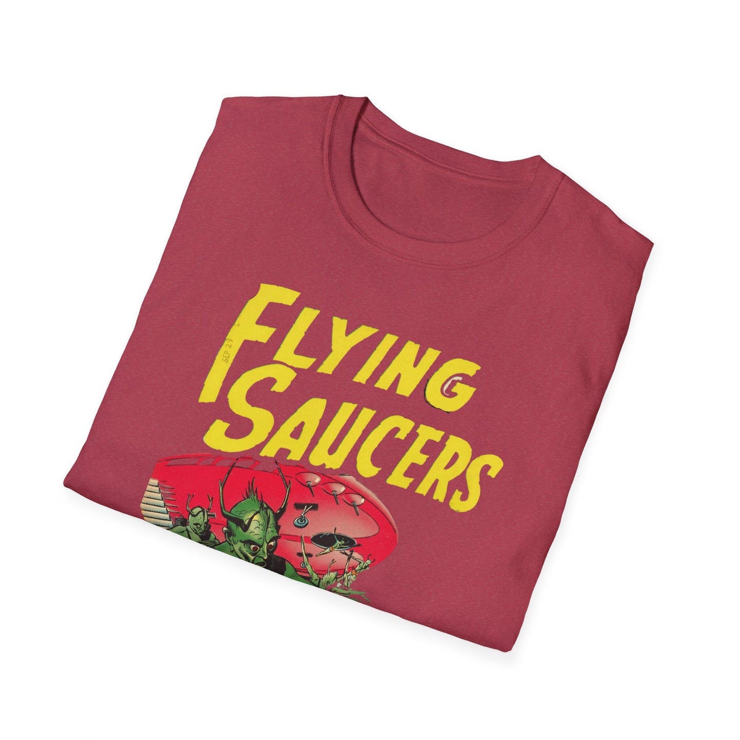 Vintage Sci-Fi T-Shirt - 100% Cotton Unisex Tee with Iconic Flying Saucers Design