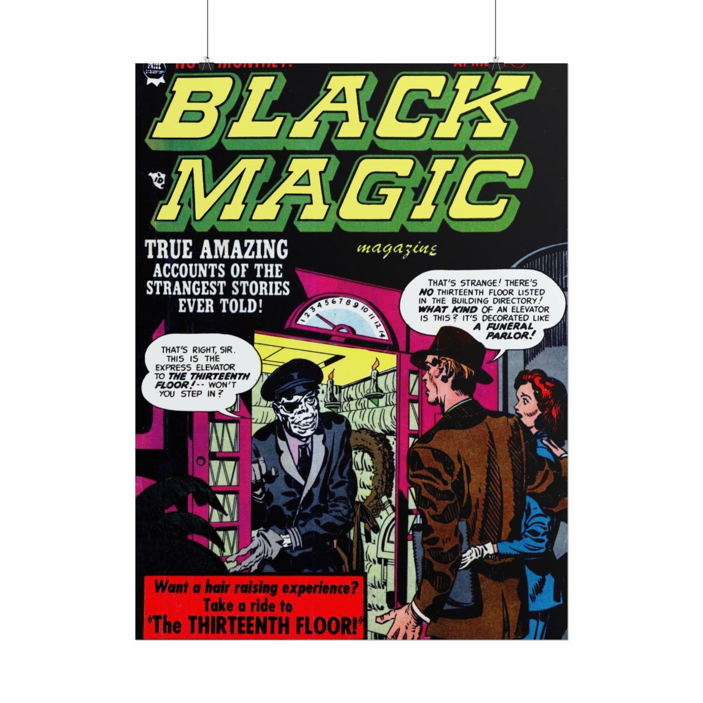 Retro Black Magic Comic Book Cover Poster