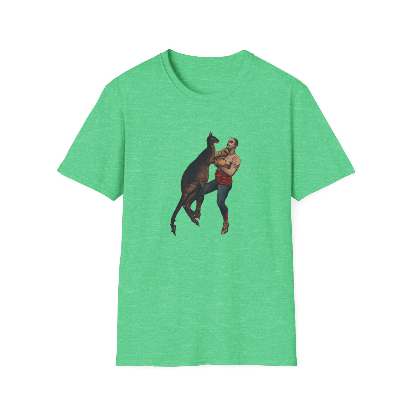 Retro Boxing Kangaroo Graphic Tee - Old School Male 