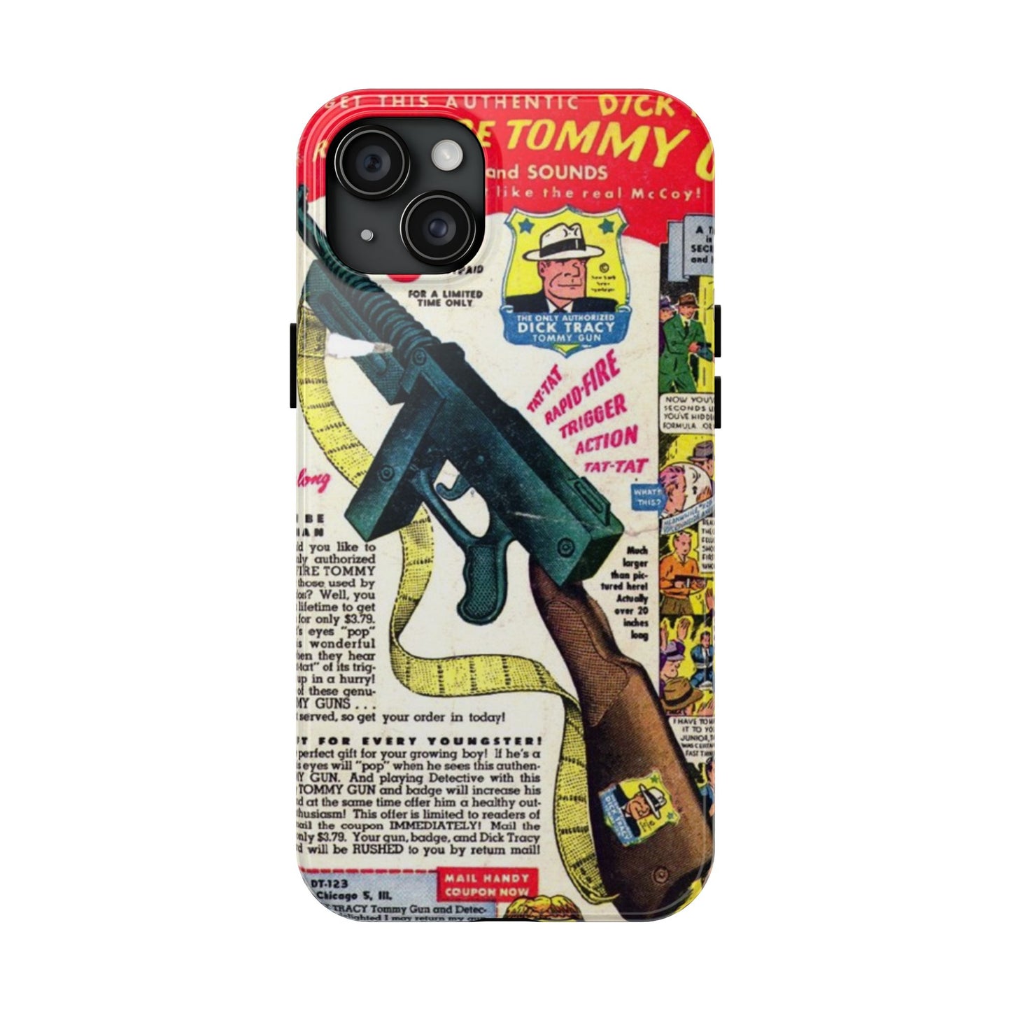 Dick Tracy Tommy Gun Vintage-Inspired Tough Phone Cases - Old School Male 