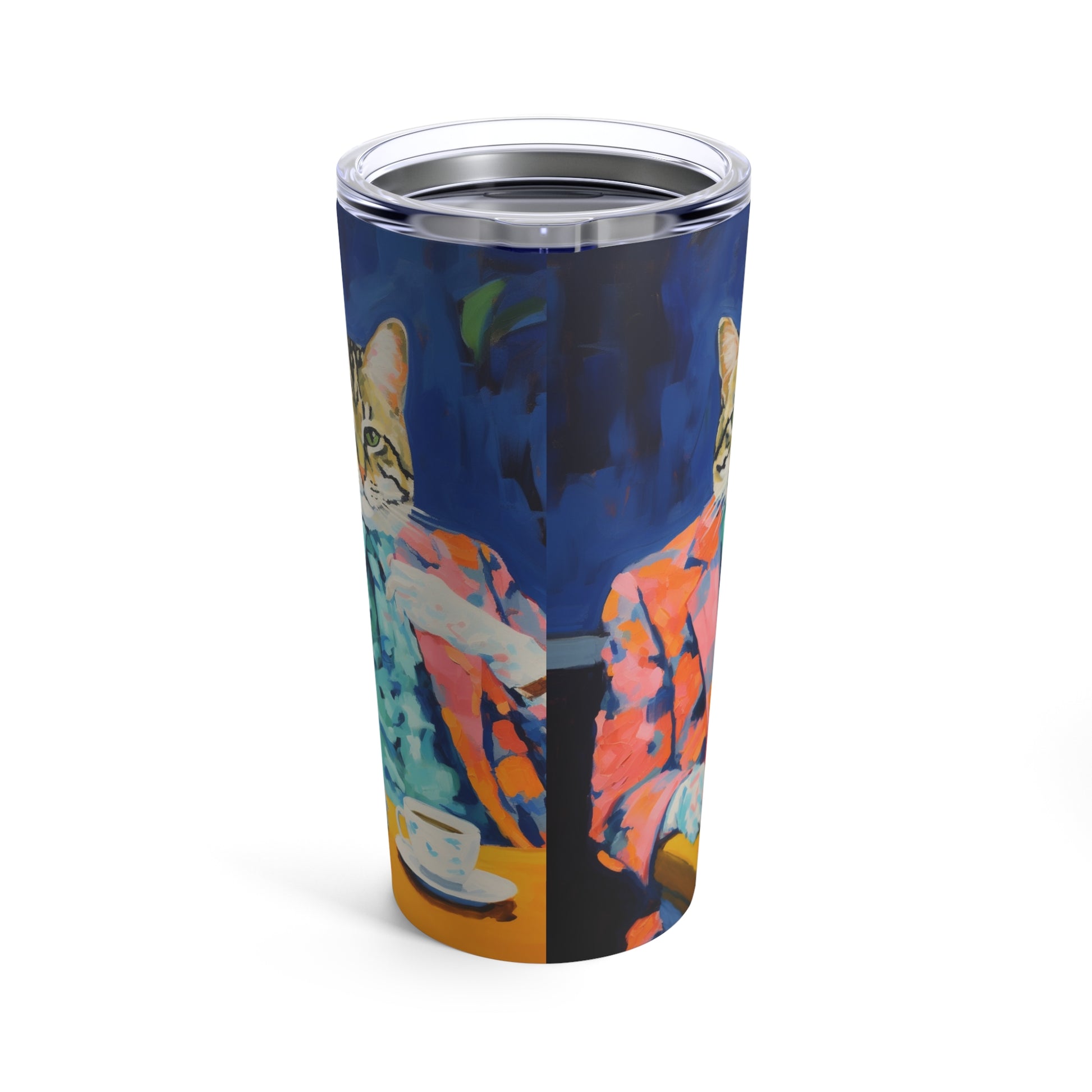 Whimsical Cat in Suit Art Tumbler 20oz - Old School Male 