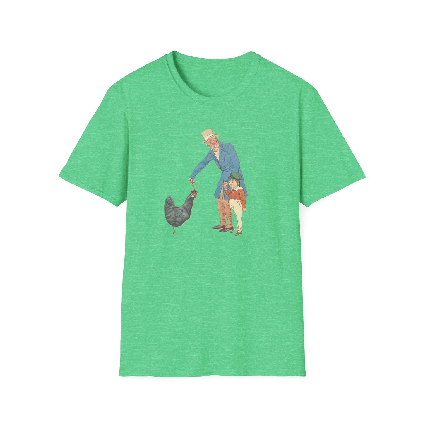 Nostalgic Grandfather-Granddaughter Chicken Feeding Tee