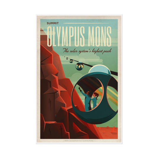 Retro Sci Fi Rolled Posters, Vintage Visit Mars Art Print, Wall Decor Gift, Space Lover Poster, Geeky Home Decor, Outer Space Art - Old School Male 