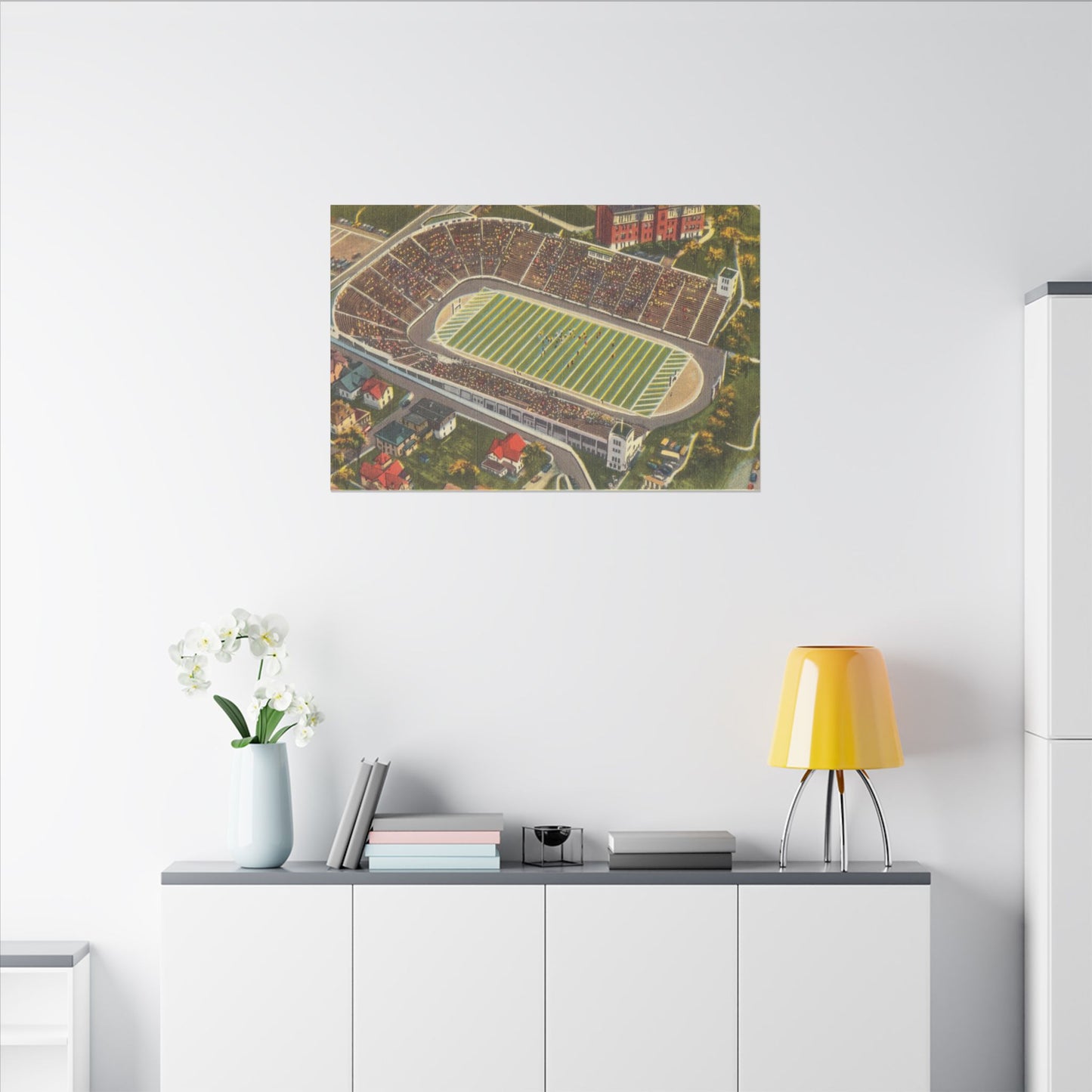 Aerial Canvas Art - West Virginia Mountaineer Football Stadium Print