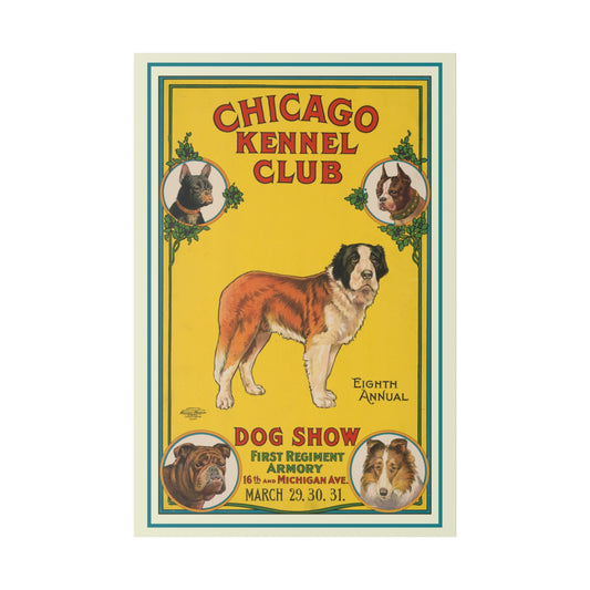 Vintage Dog Show Matte Canvas, Stretched, 0.75" - Old School Male 