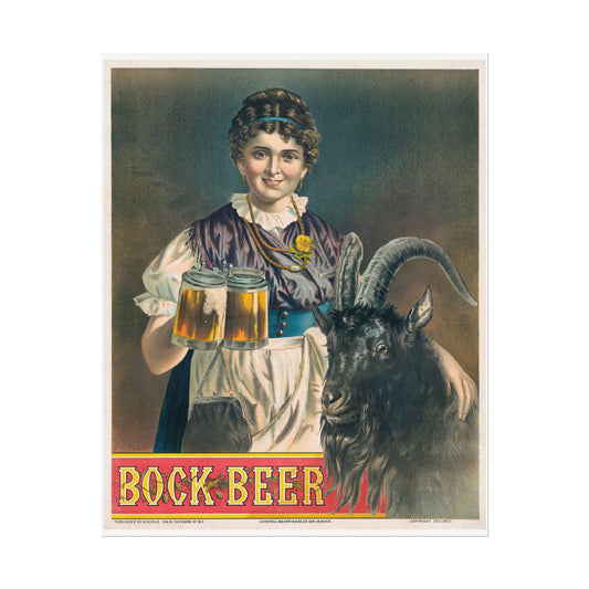 Vintage Bock Beer Poster - Old School Male 