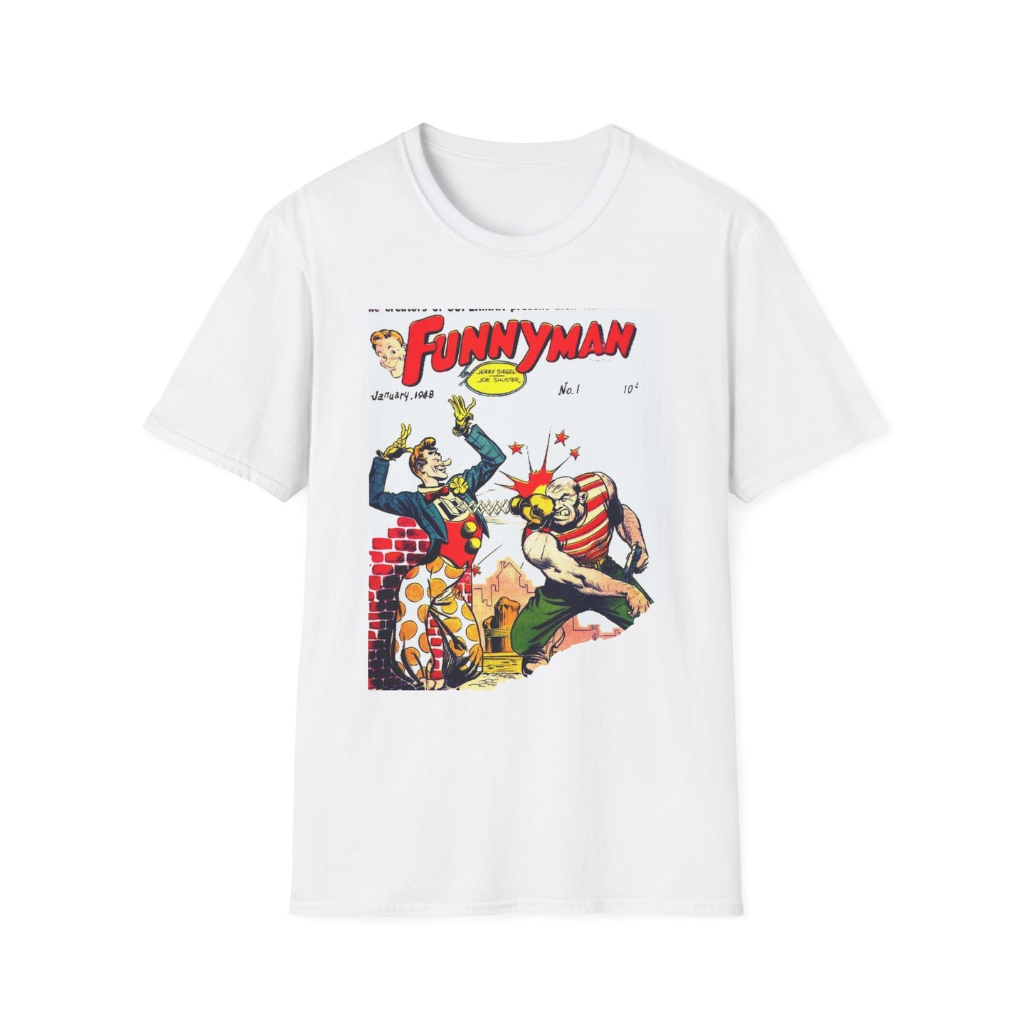 Vintage Comic Art Unisex Softstyle Tee - Old School Male 