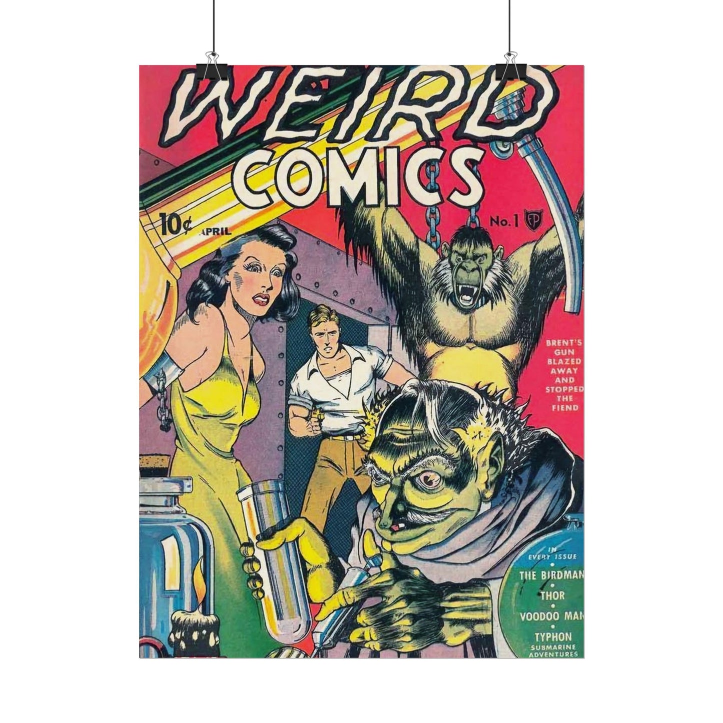 Retro Weird Comics Number 1 Cover Poster