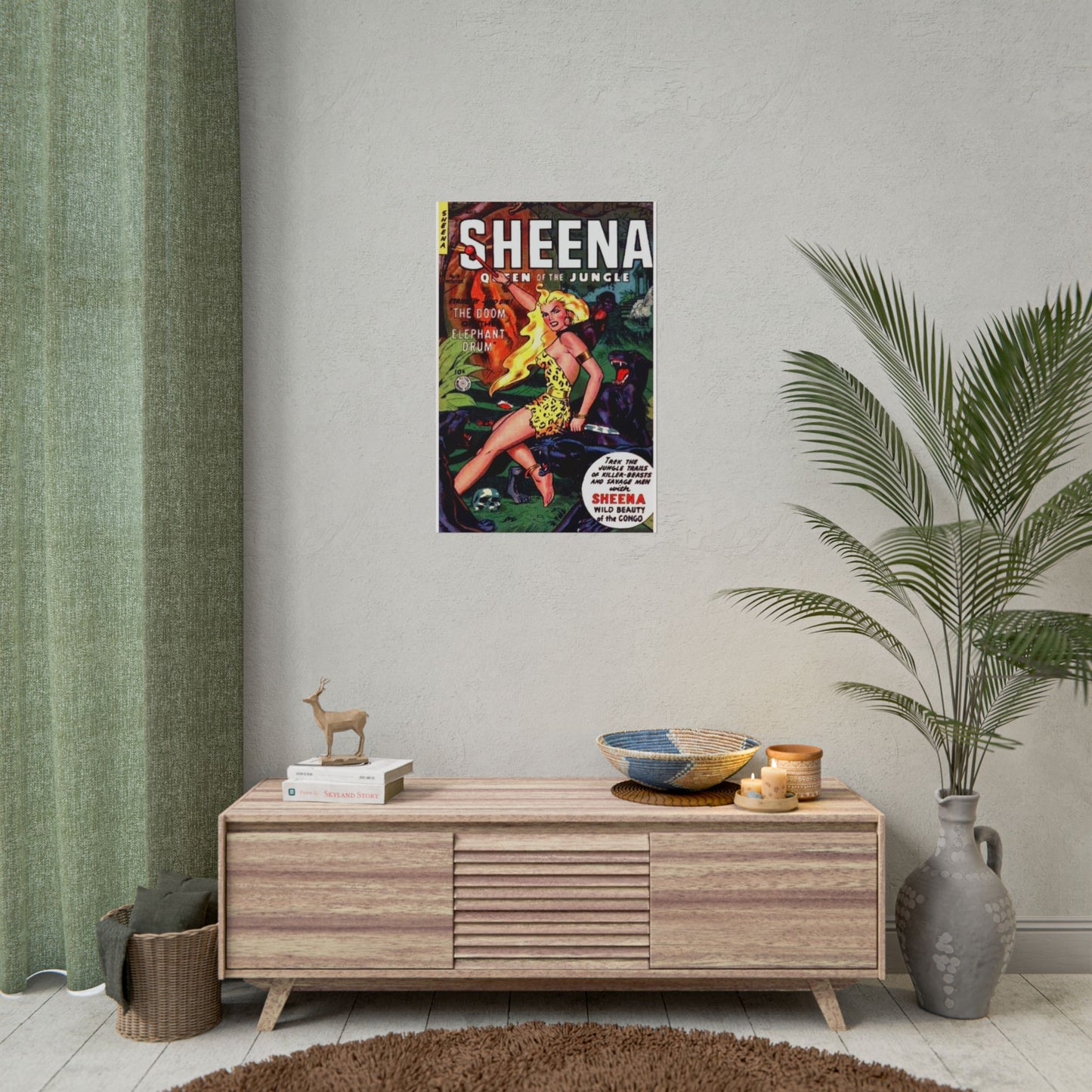 Retro Sheena Queen Of the Jungle Comic Book Cover Poster