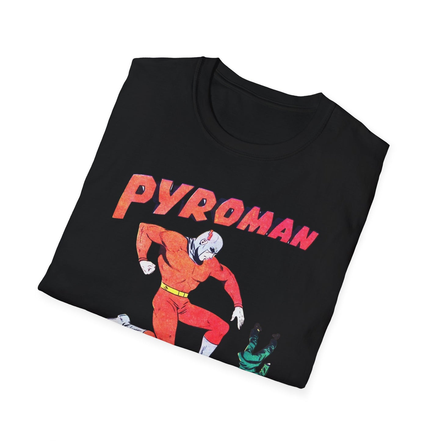 Retro Pyroman Comic Character T-Shirt - 100% Cotton, Classic Fit, Perfect for Comic Fans