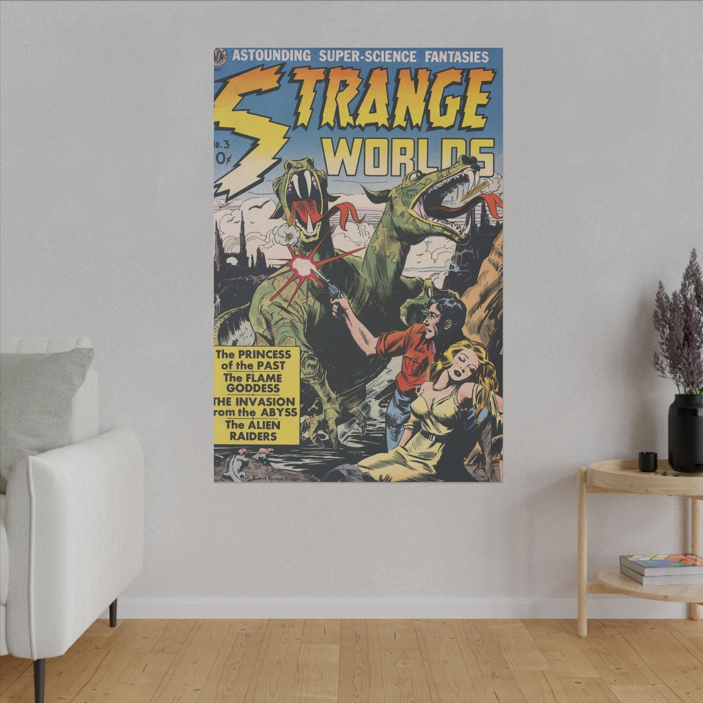 Vintage Inspired Canvas Art - Enigmatic Retro Worlds Print