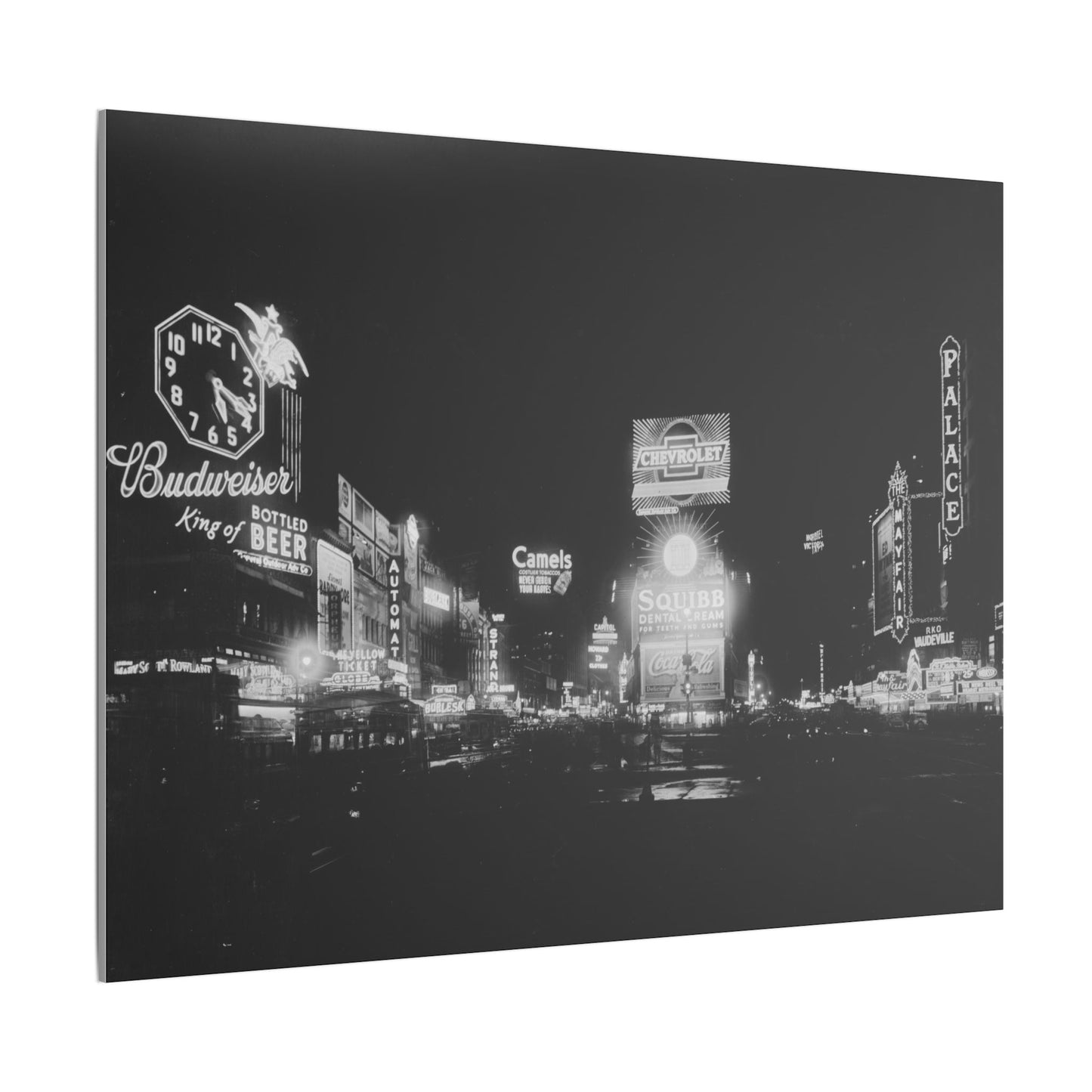 Nighttime Elegance: Vintage Times Square Matte Canvas Print (Multiple Sizes Available)