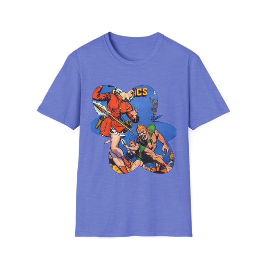 Vintage Comic Book Cover Unisex Softstyle Tee - Old School Male 