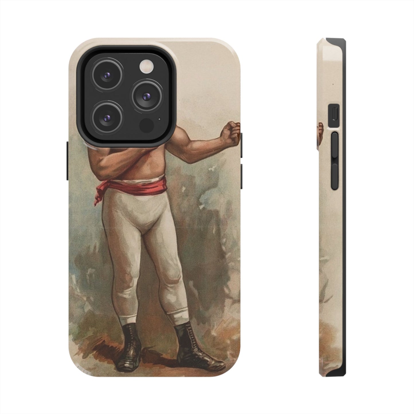 Retro Boxer Graphic Heavy-Duty Phone Cases - Old School Male 