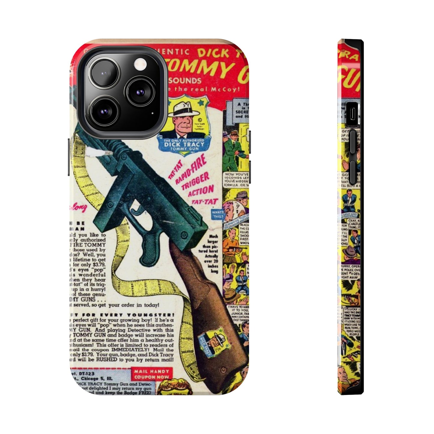 Dick Tracy Tommy Gun Vintage-Inspired Tough Phone Cases - Old School Male 