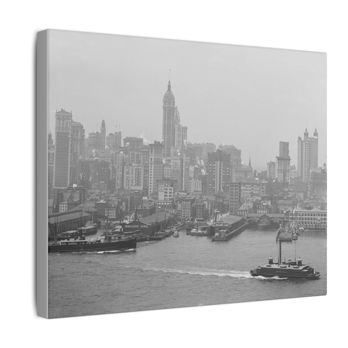 Vintage NYC Harbor Photo Canvas Print