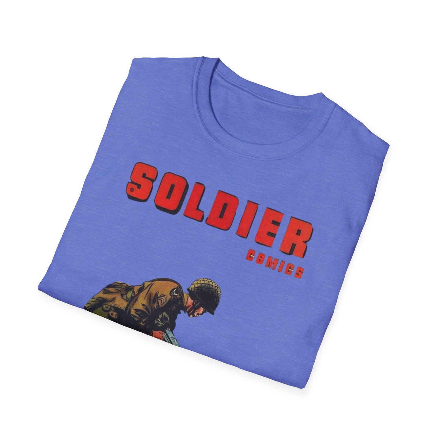 Vintage Retro Soldier Comics Graphic T-Shirt - 100% Cotton Classic Fit Tee