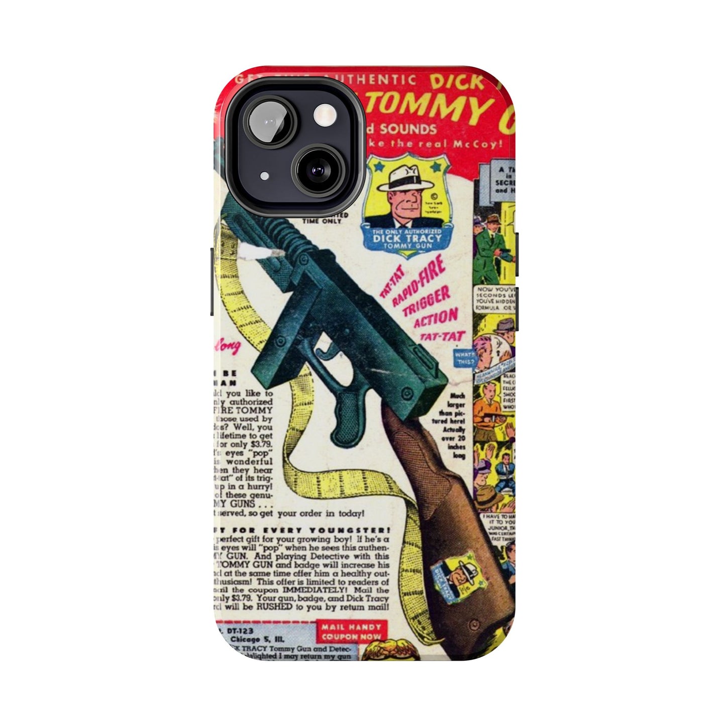 Dick Tracy Tommy Gun Vintage-Inspired Tough Phone Cases - Old School Male 