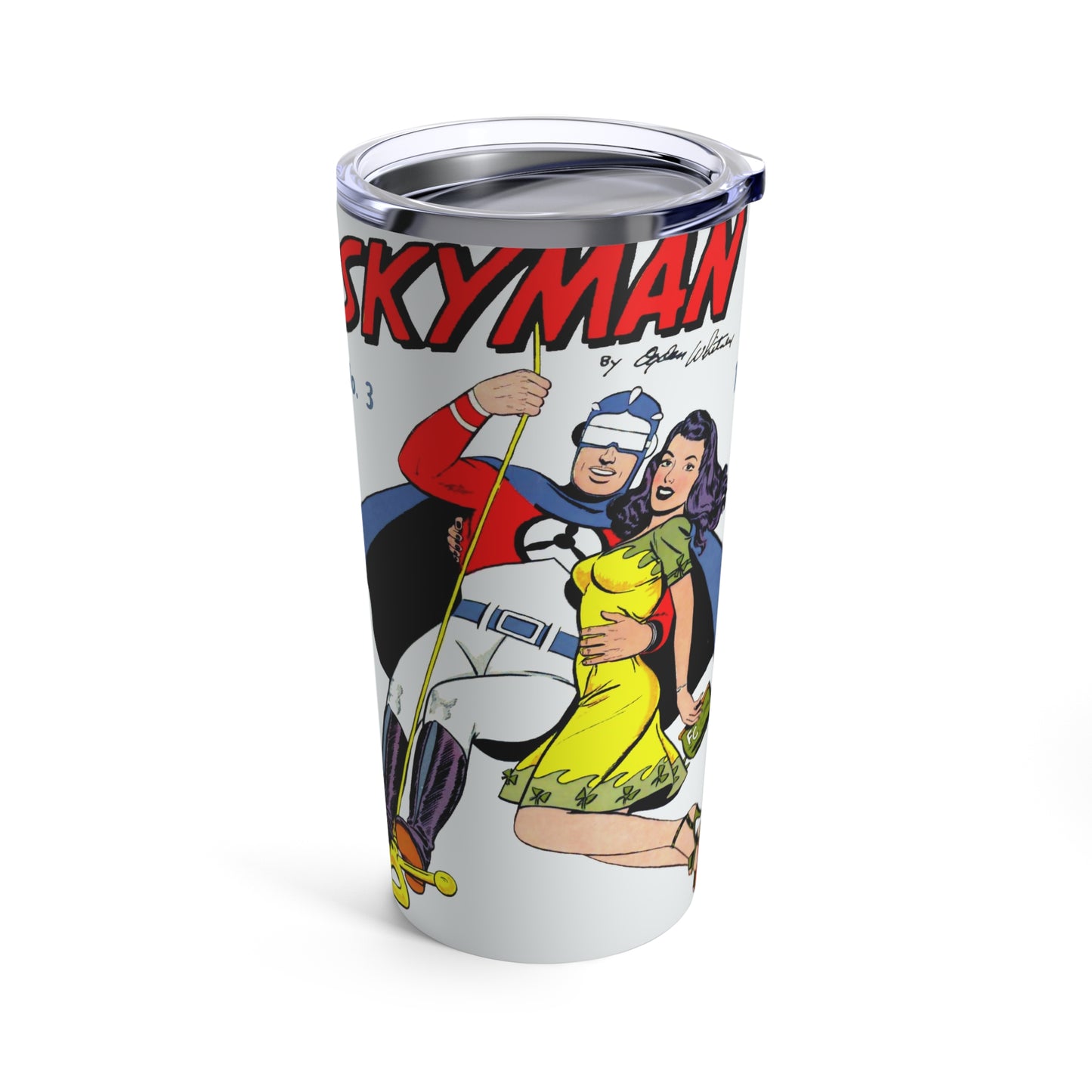 1950s Retro Skyman Illustrated Tumbler 20oz - Old School Male 