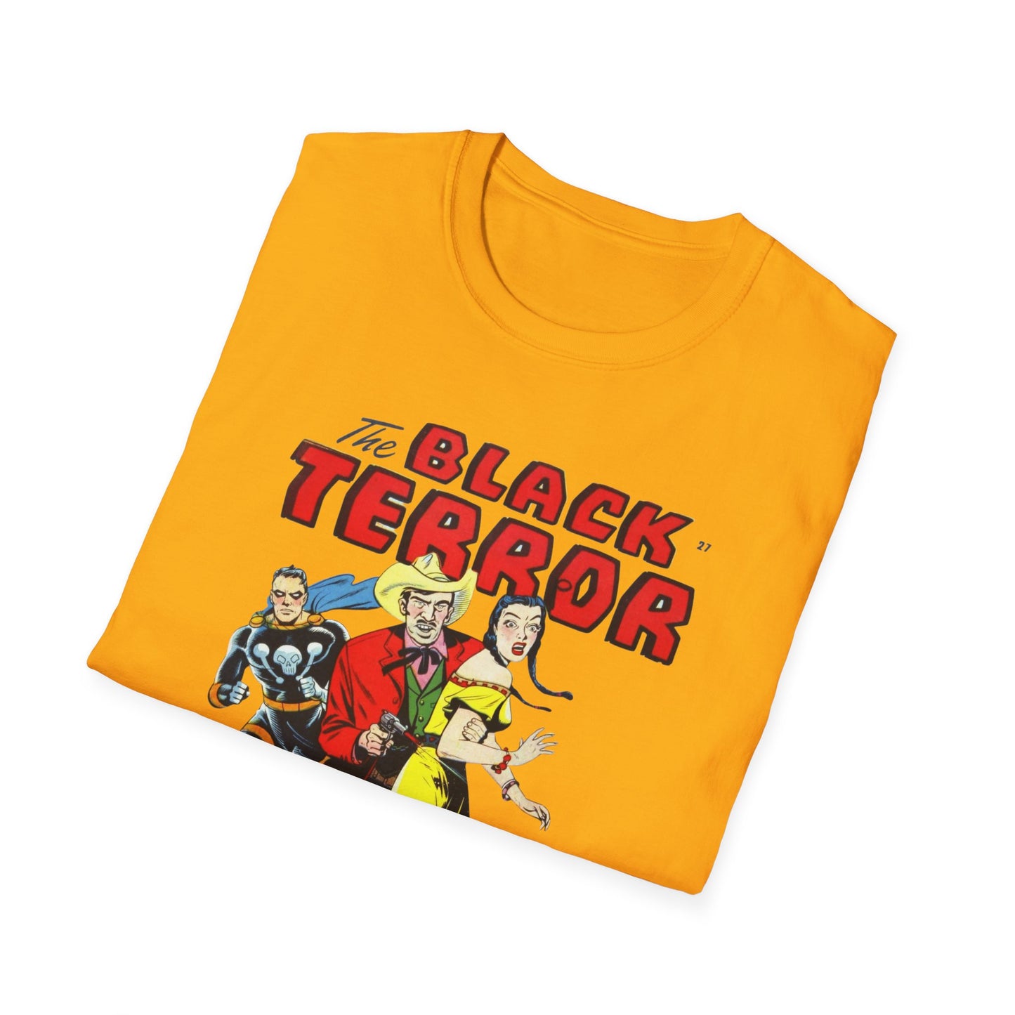 Vintage Black Terror Comic Character T-Shirt - Soft Cotton, Classic Fit for Retro Fans