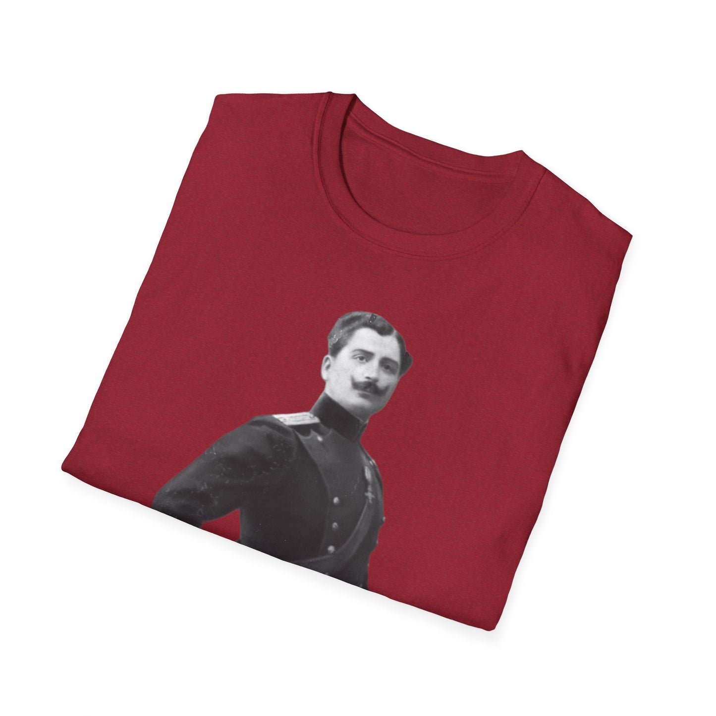 Retro Soldier with Mustache Unisex Softstyle Tee