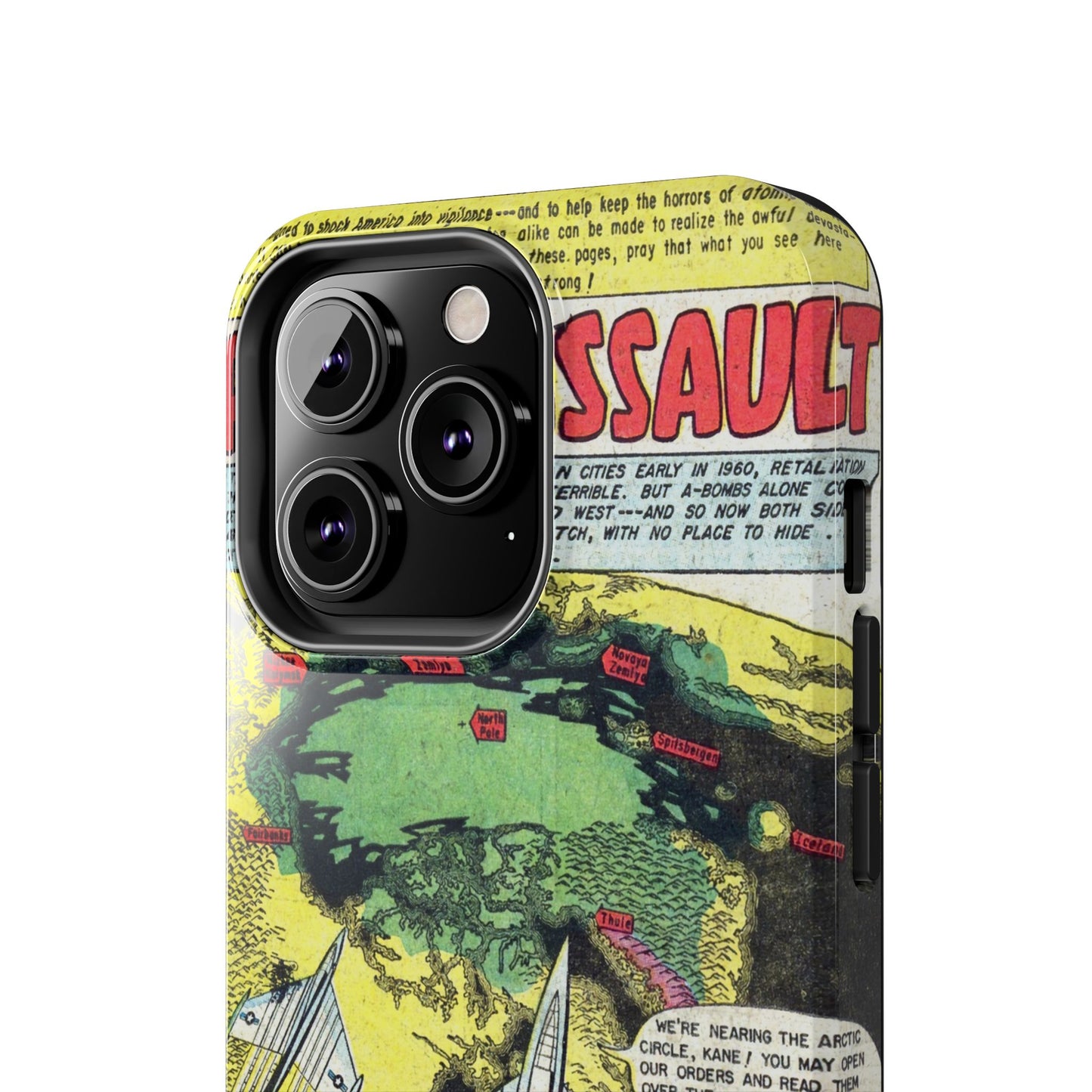 Vintage Atomic Warfare Comic Page Rugged Phone Cases - Old School Male 