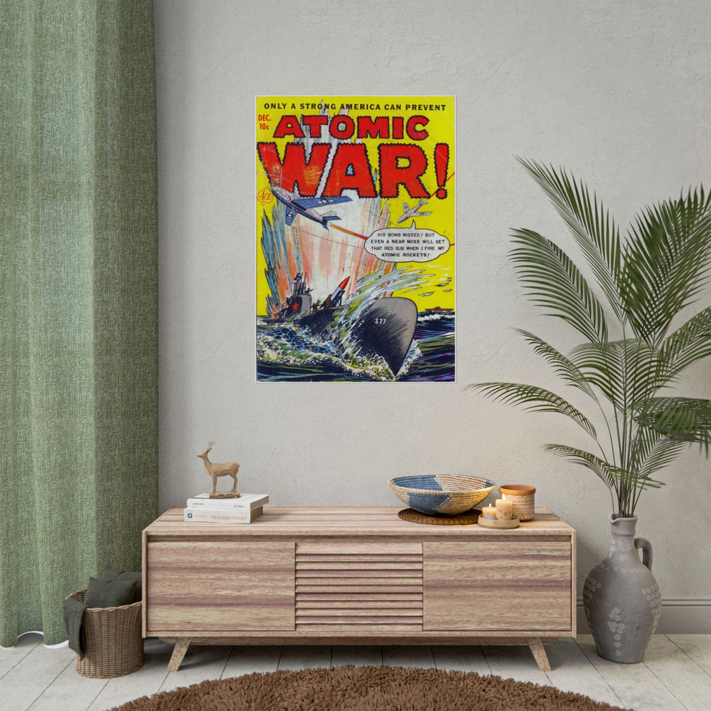 Retro Atomic War Comic Book Cover Poster