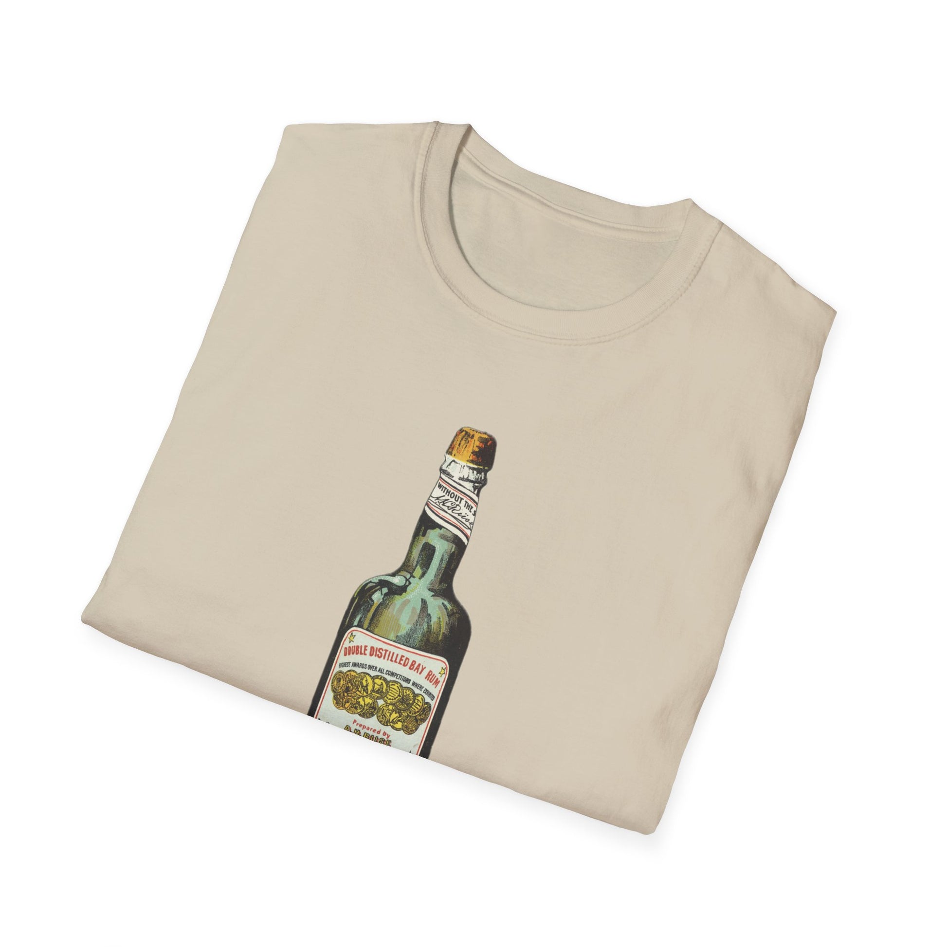 Retro Rum Bottle Graphic Tee - Old School Male 