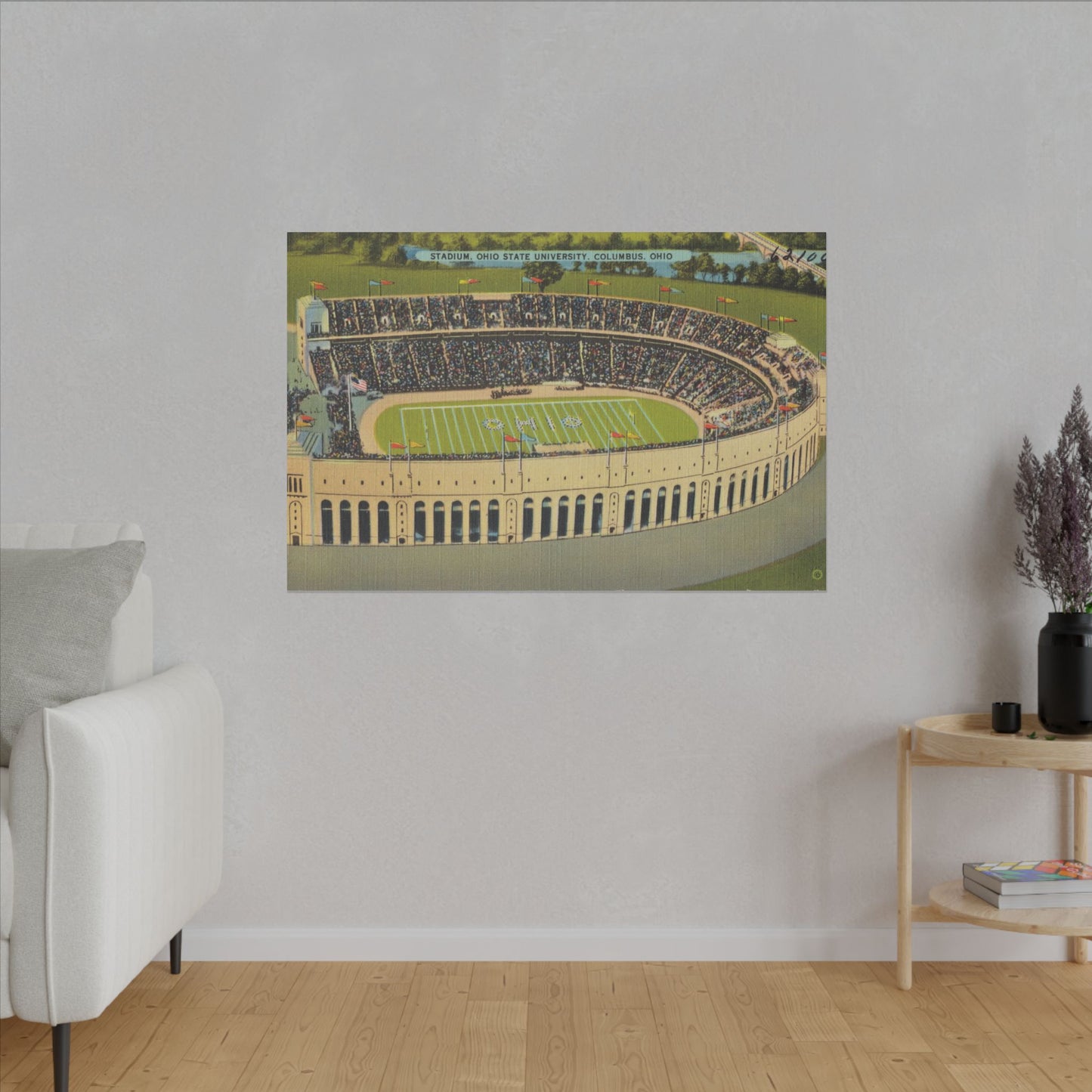 Aerial Canvas Art - Ohio State University Stadium Print