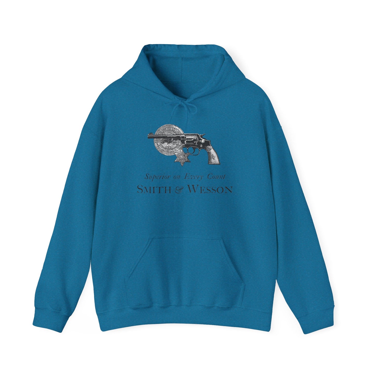 Vintage Smith and Wesson Hoodie - Cozy Ad Design with Kangaroo Pocket & Custom Fit