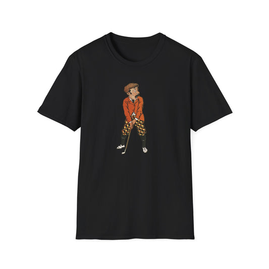 Vintage Cartoon Golfer Tee - Old School Male 