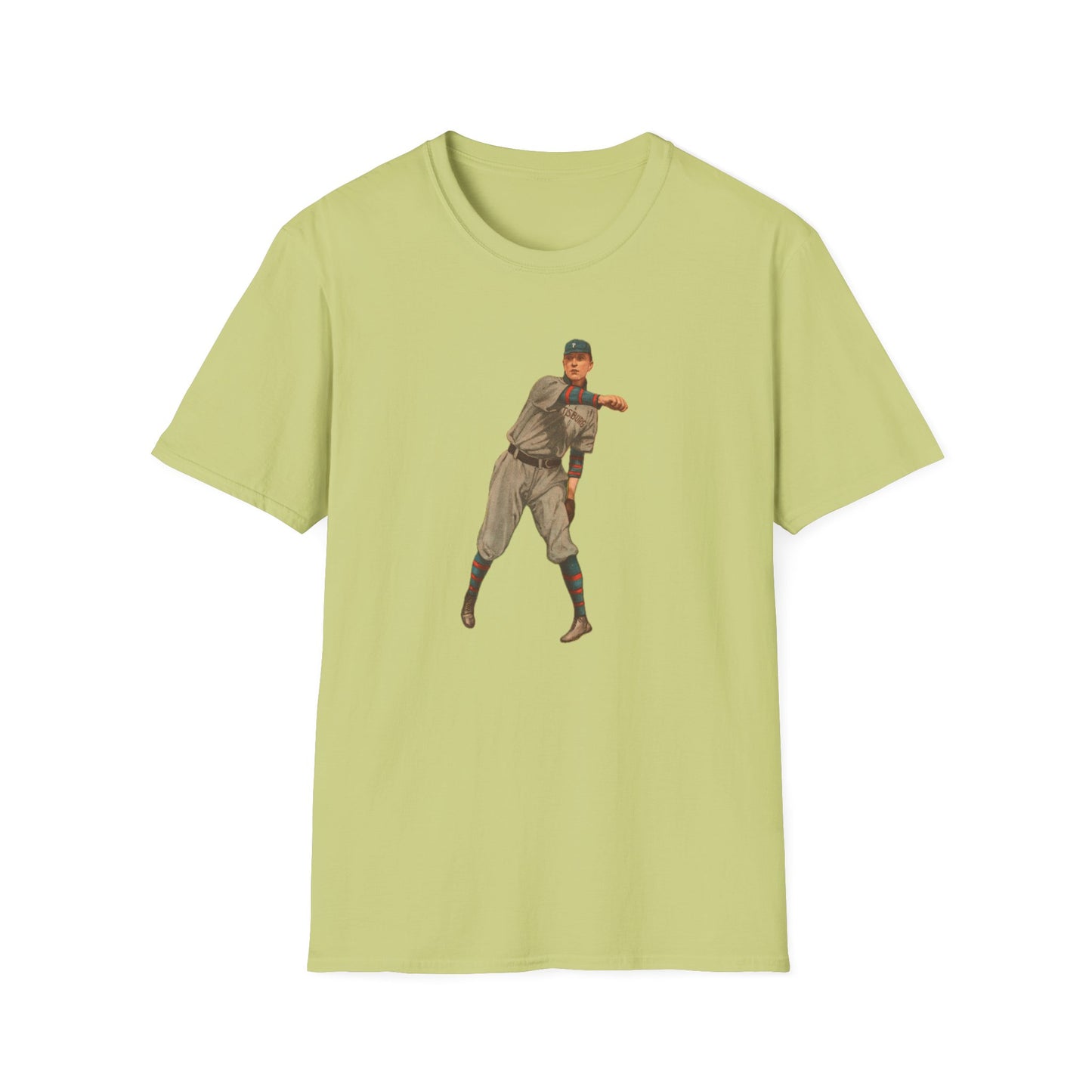 Retro Baseball Player Unisex Softstyle Tee - Old School Male 