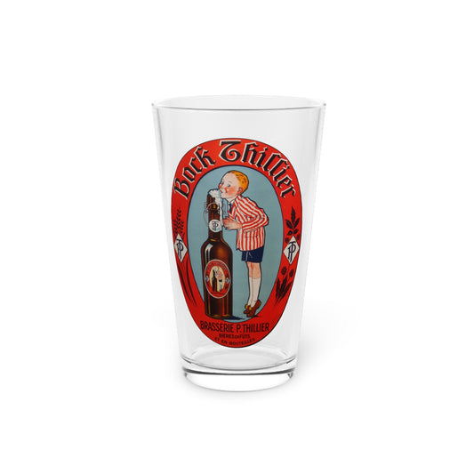 Retro Bock Beer Logo 16oz Drinking Glass