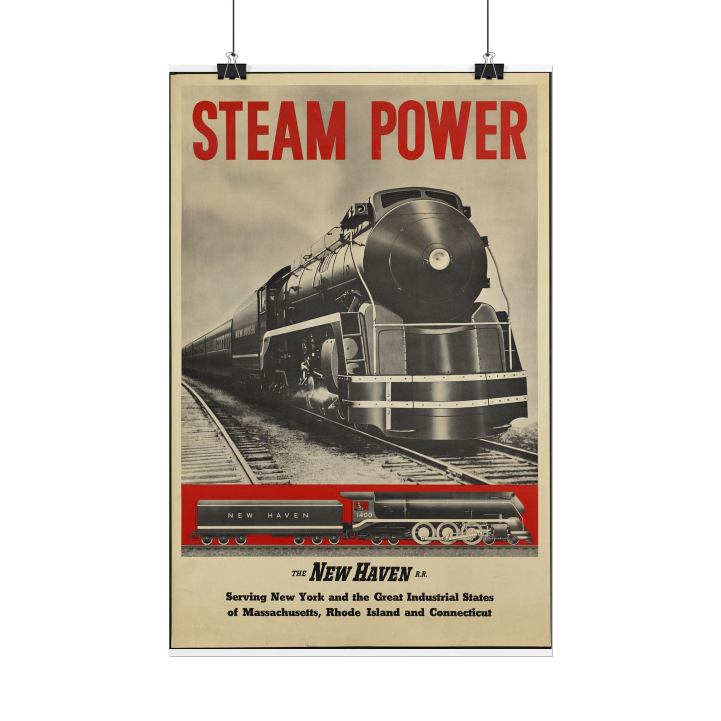 Vintage New Haven Railroad Design Travel Poster Rolled Posters