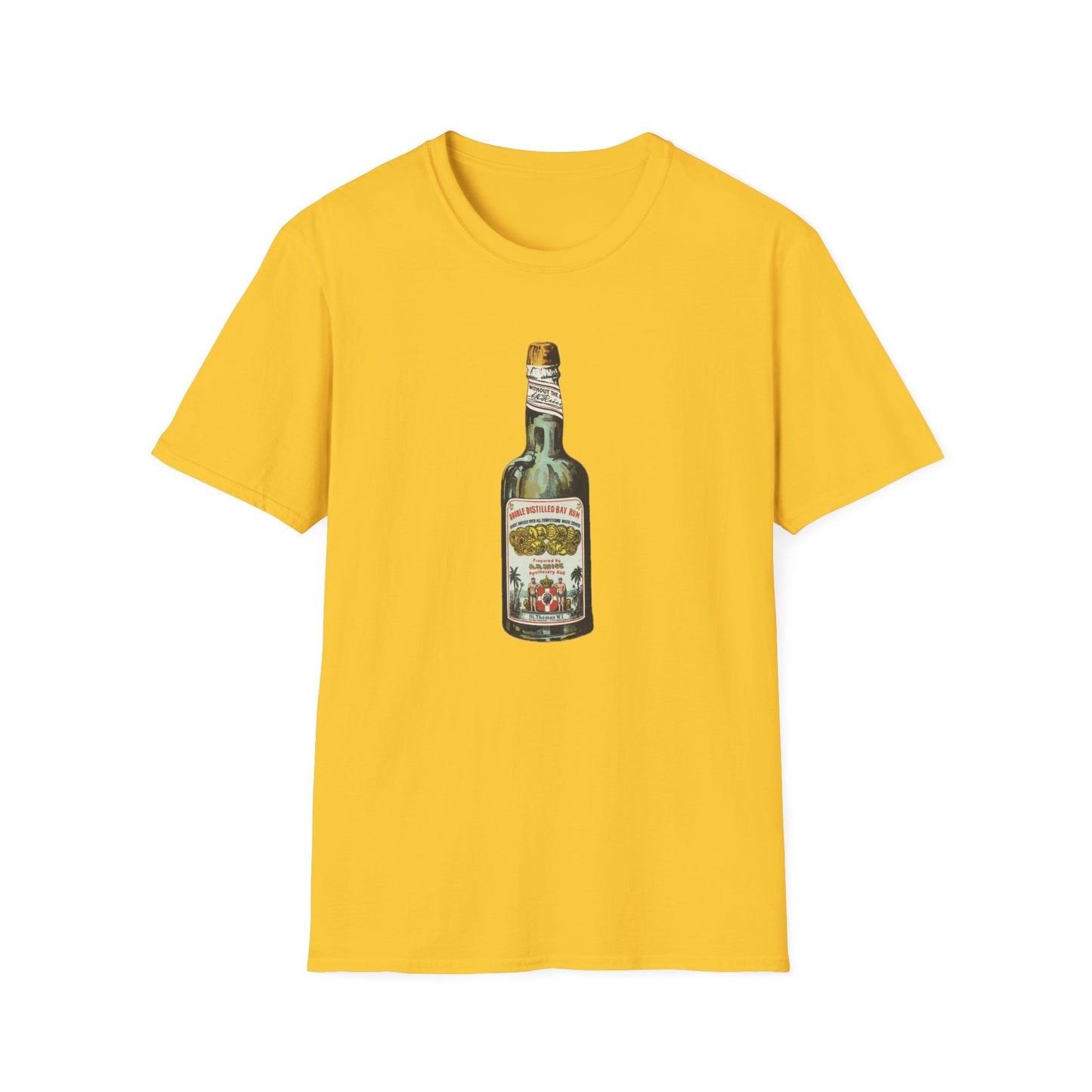 Retro Rum Bottle Graphic Tee - Old School Male 