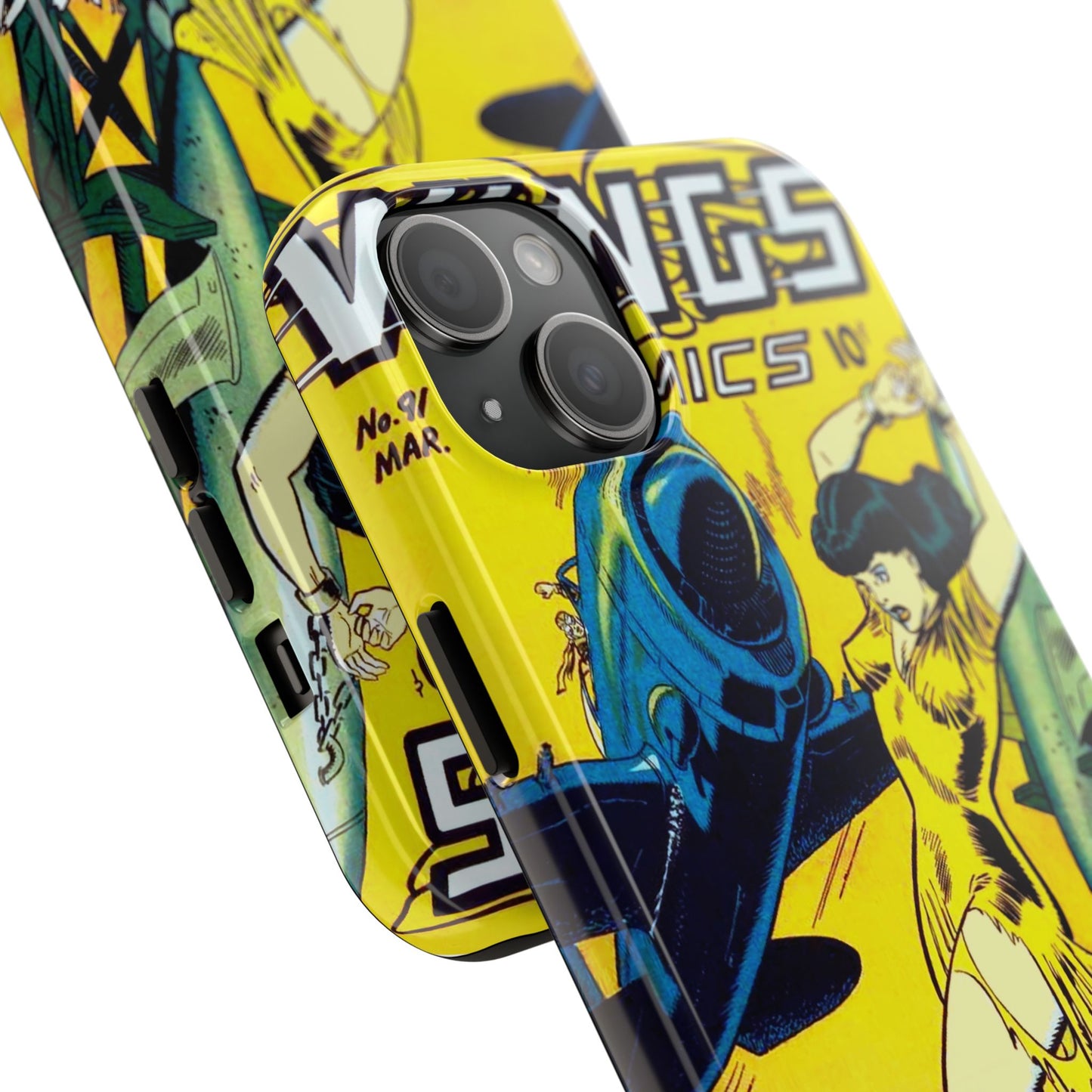 Vintage Comic Book Phone Case - Retro Design Shield