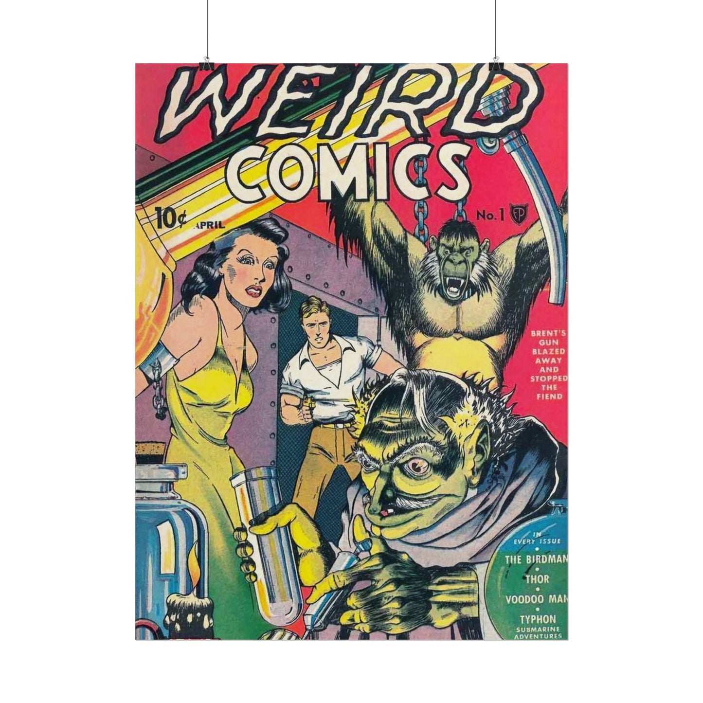 Retro Weird Comics Number 1 Cover Poster