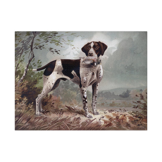 German Pointer Matte Canvas, Stretched, 0.75" - Old School Male 