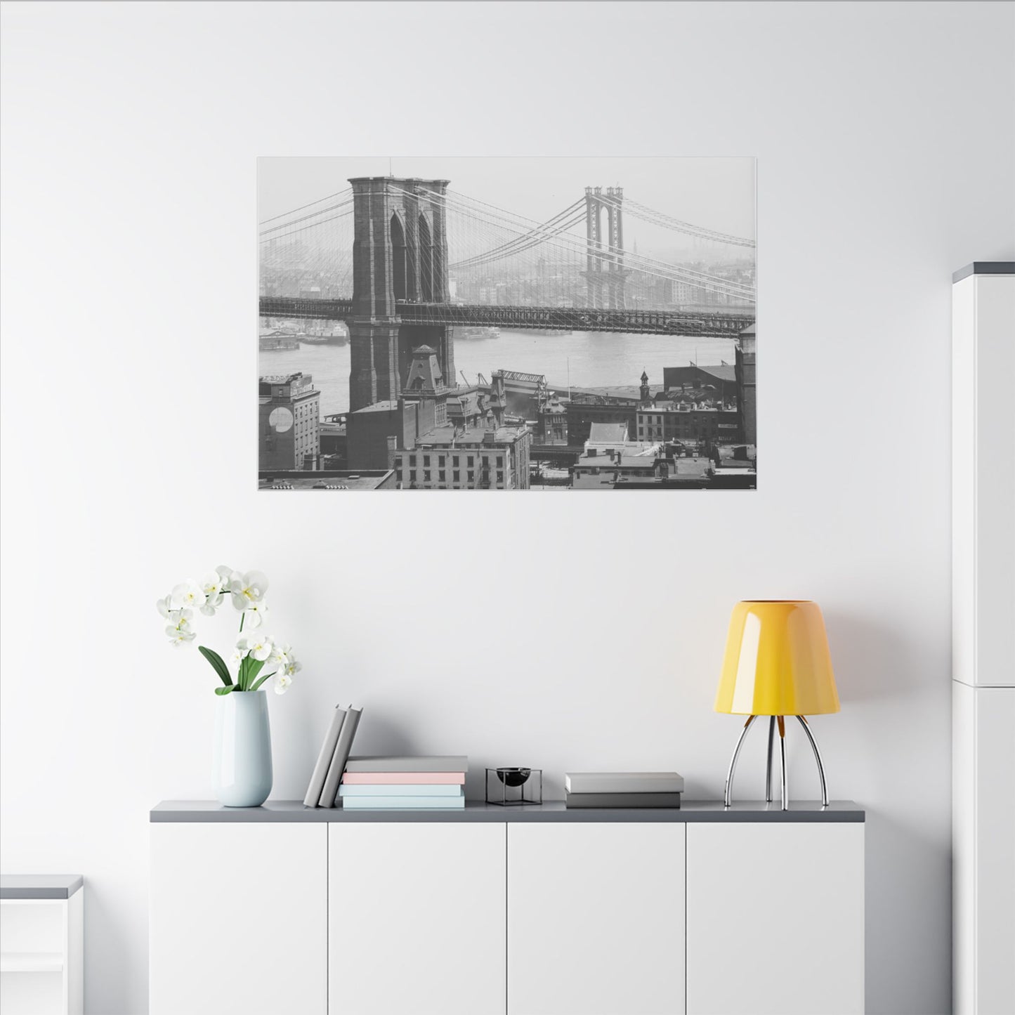 NYC Skyline with the Brooklyn Bridge Canvas Wall Art