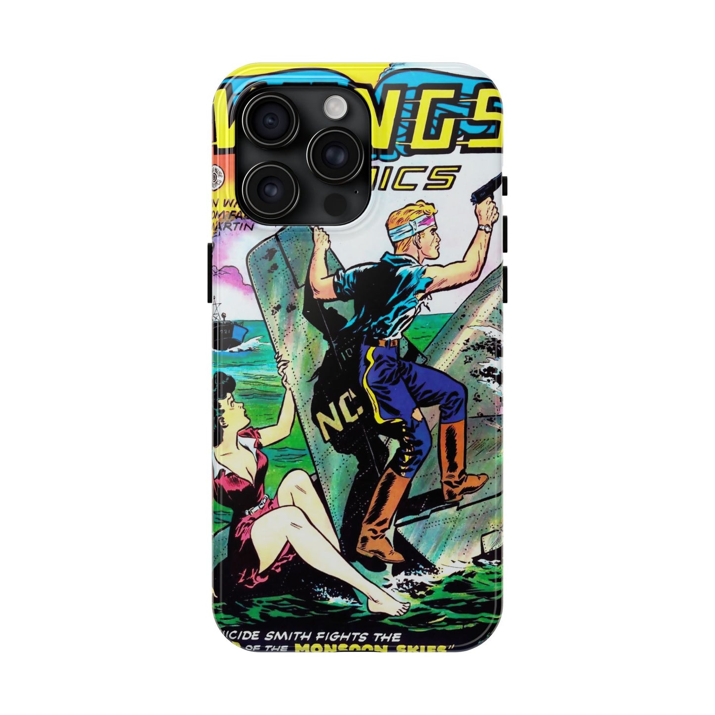 Retro Wings Comics Cover Tough Phone Cases - Old School Male 