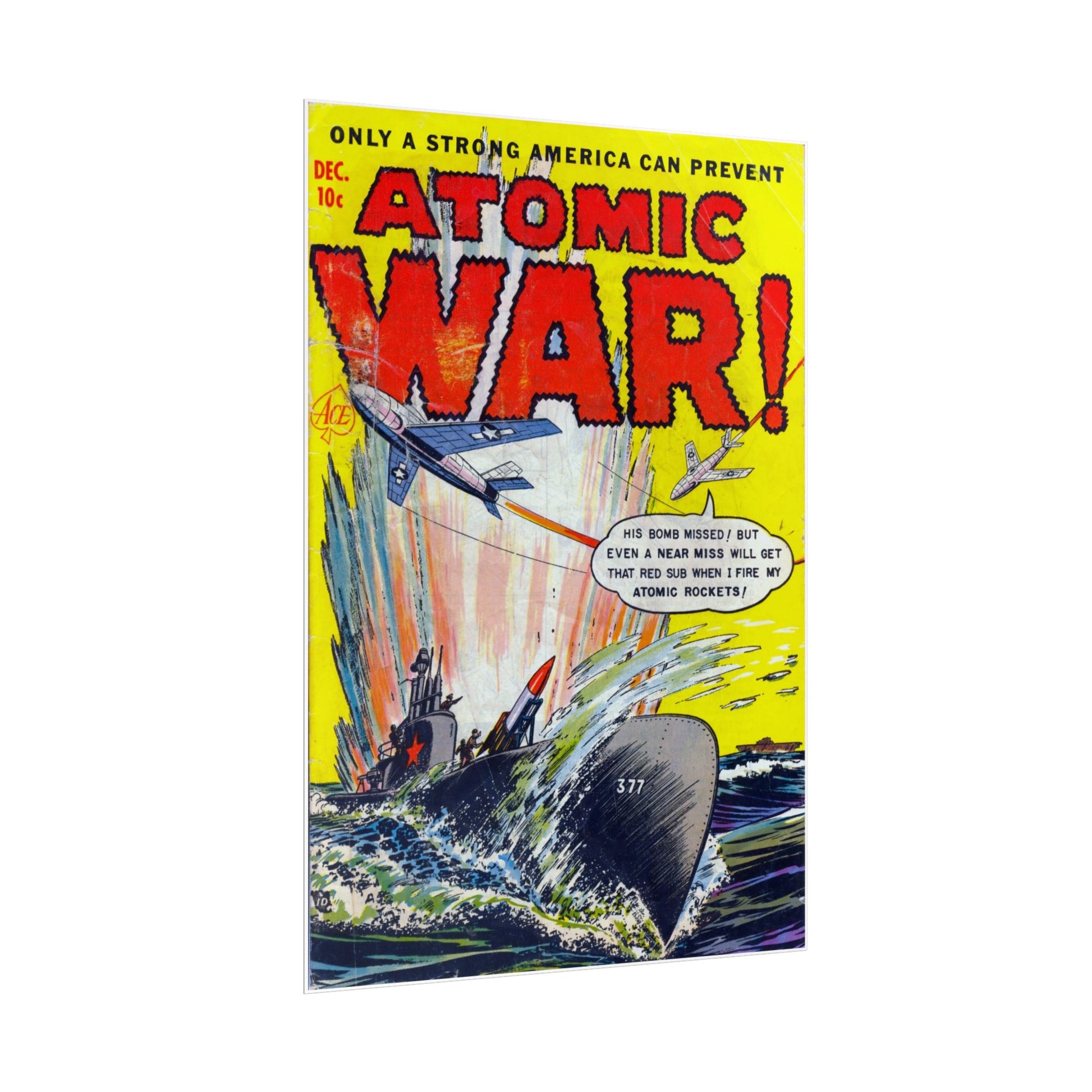 Retro Atomic War Comic Book Cover Poster - Old School Male 