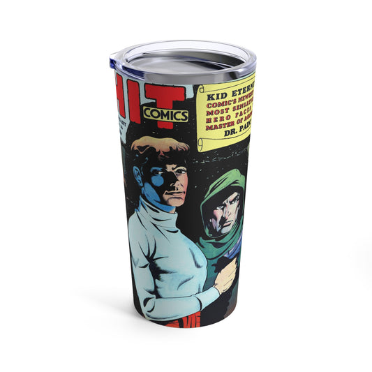 Retro Comic Book Cover Drink Tumbler - Old School Male 