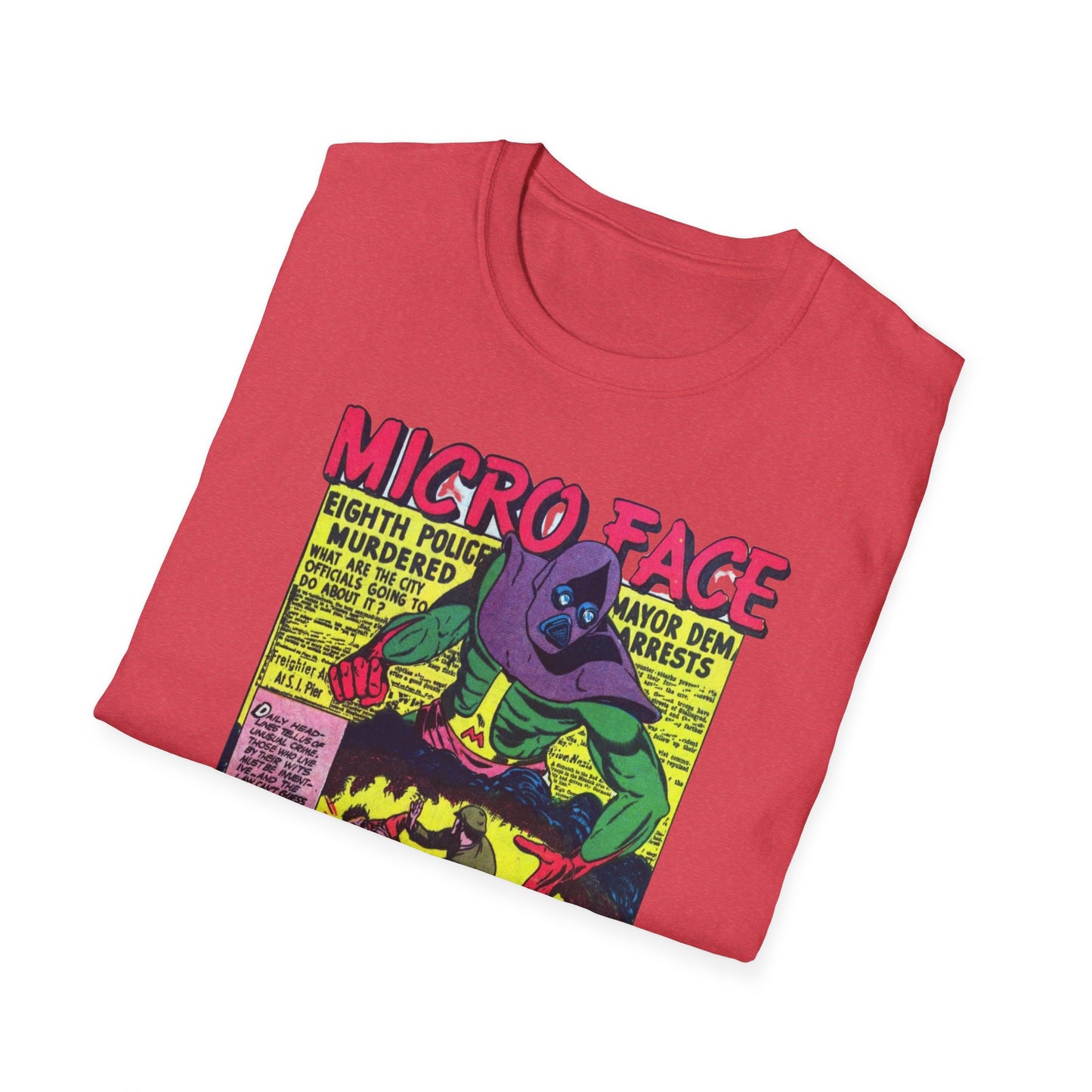 Retro Micro Face Comic Character T-Shirt - Fun Unisex Tee Made With 100% Cotton