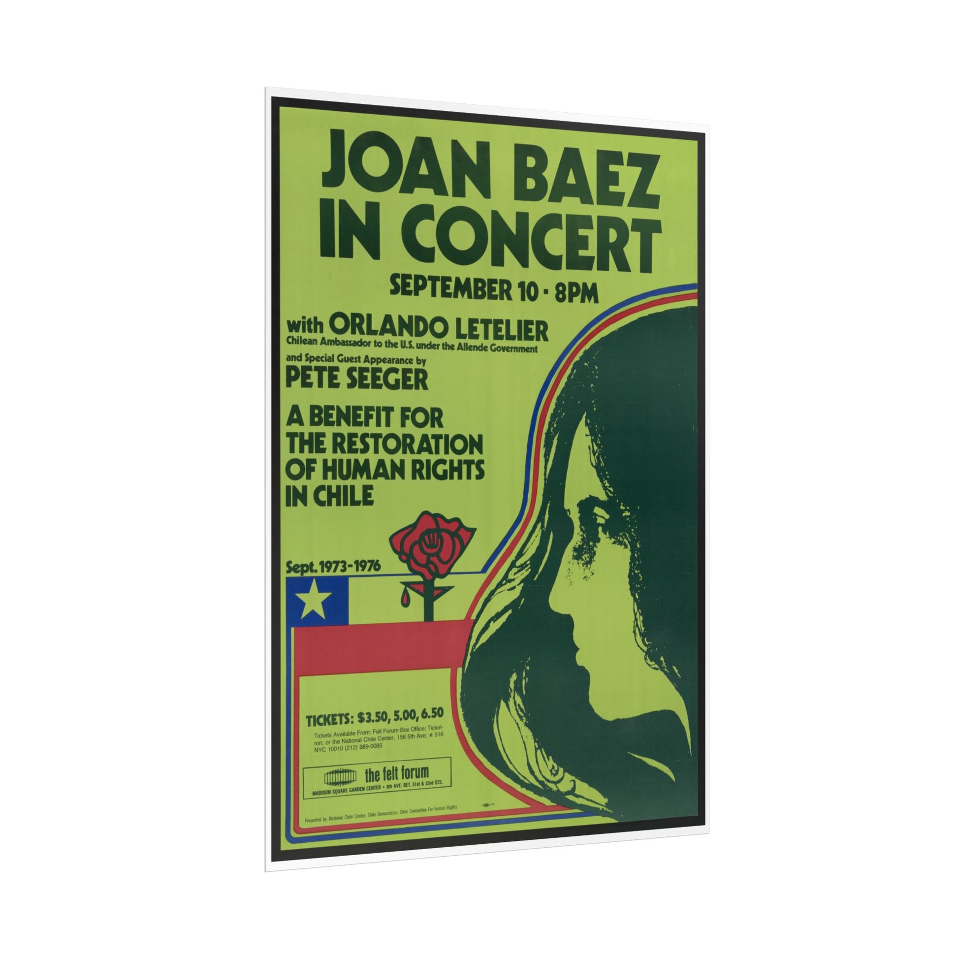 Joan Baez Benefit Concert Poster - Old School Male 