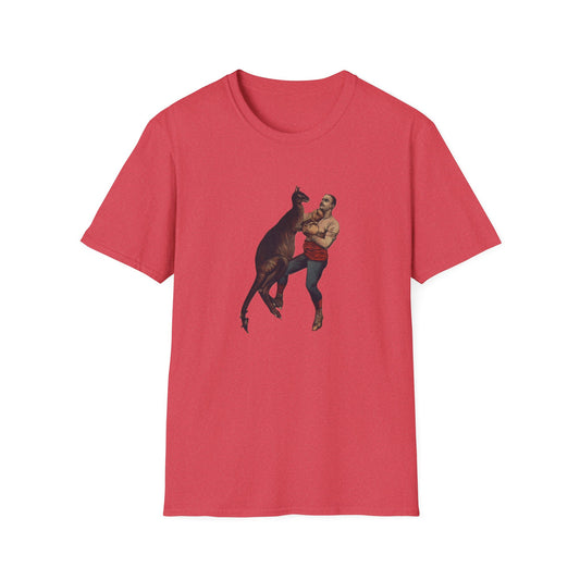 Retro Boxing Kangaroo Graphic Tee - Old School Male 