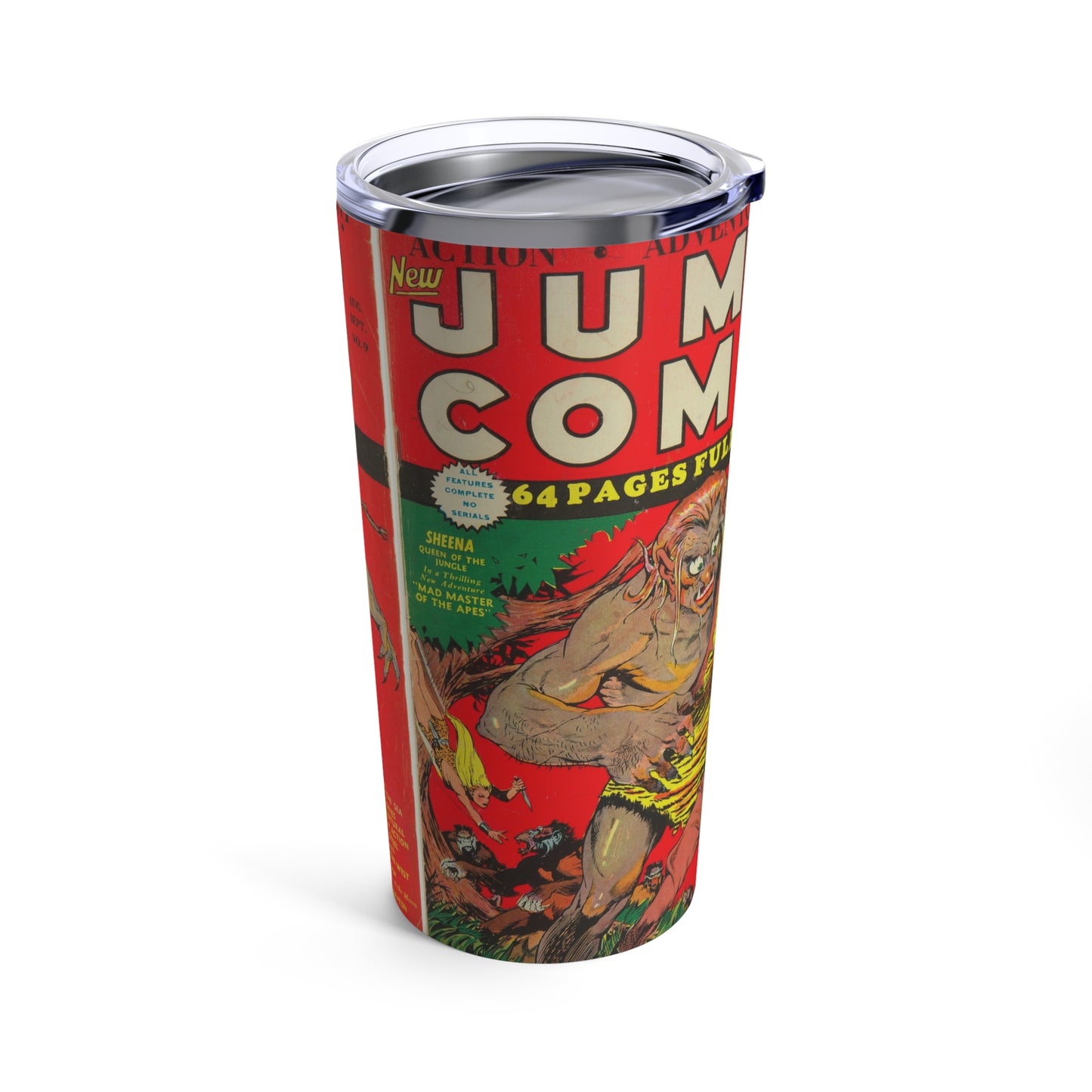 Vintage Jumbo Comic Book Cover Tumbler 20oz - Old School Male 