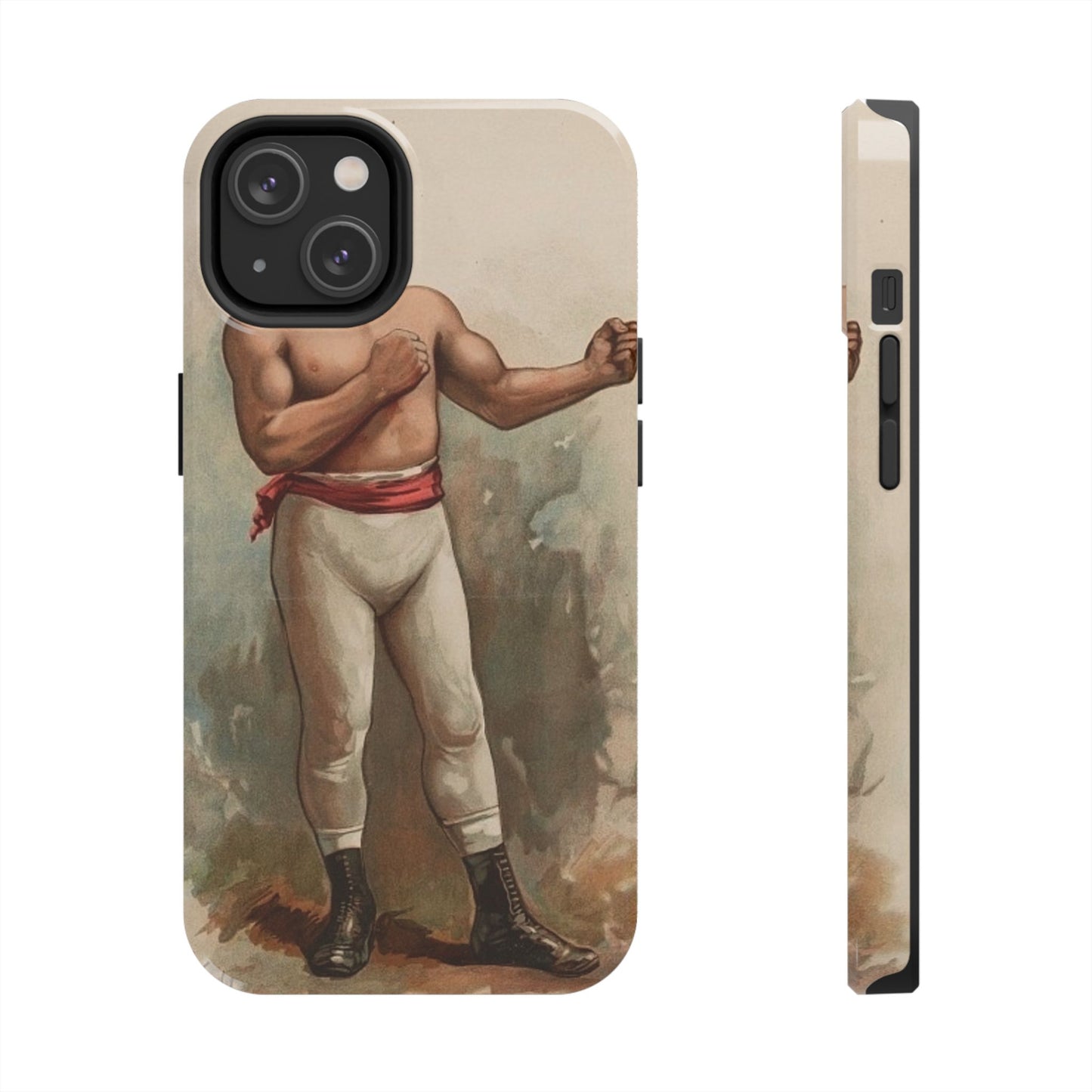 Retro Boxer Graphic Heavy-Duty Phone Cases - Old School Male 