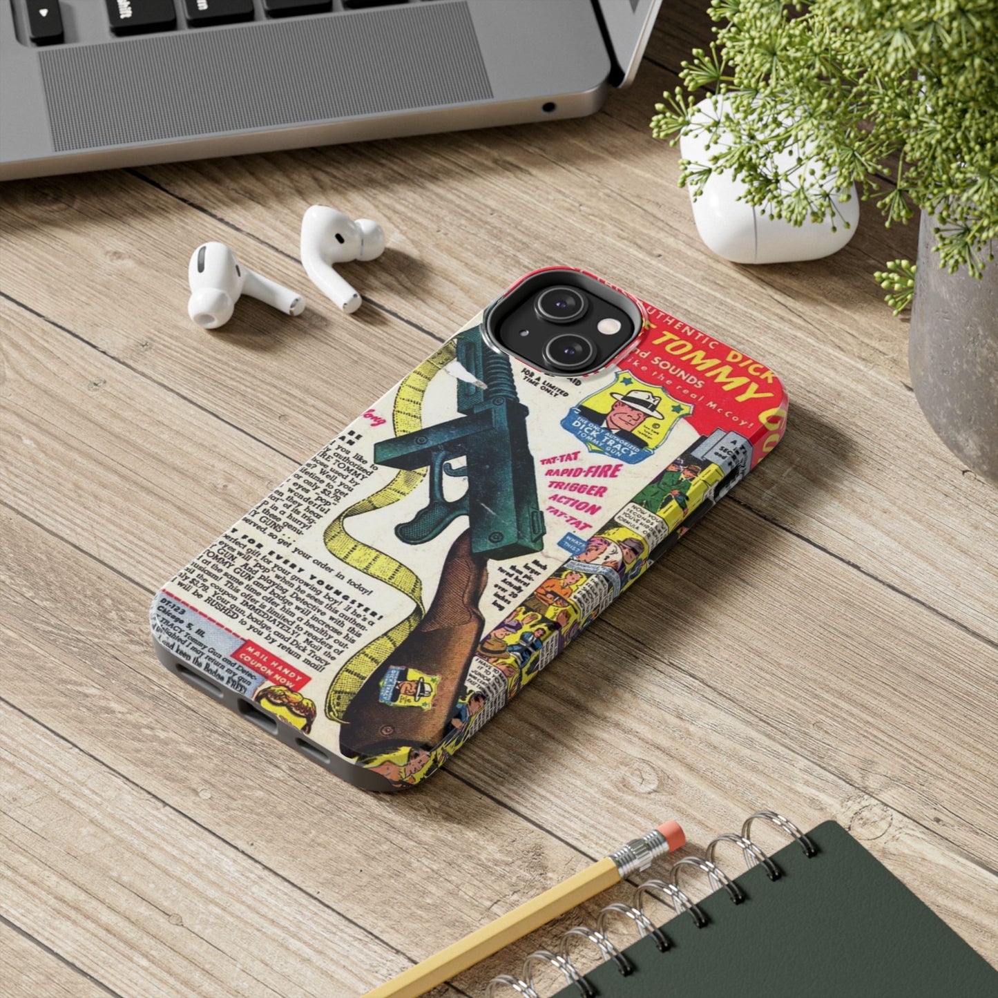 Dick Tracy Tommy Gun Vintage-Inspired Tough Phone Cases